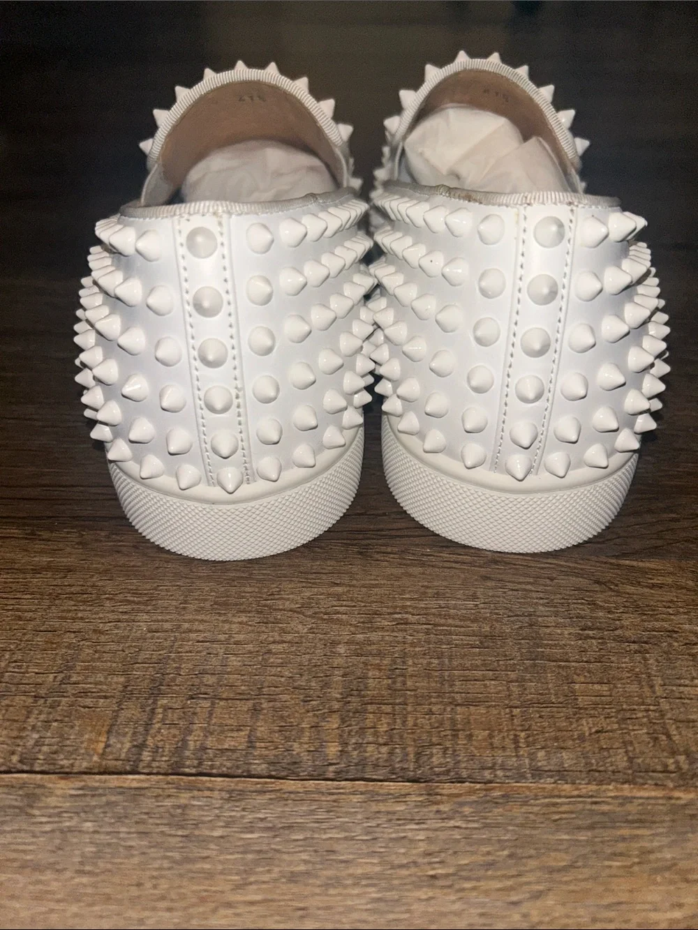 White Studded Slip-On Sneakers - Men's Designer Style